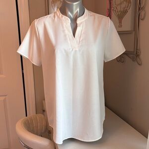 White Short Sleeve Blouse